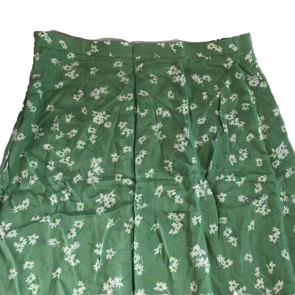 ASOS Womens Midi Slip Thigh Split Skirt sage green Daisy floral Size 12 NWOT - Picture 10 of 14